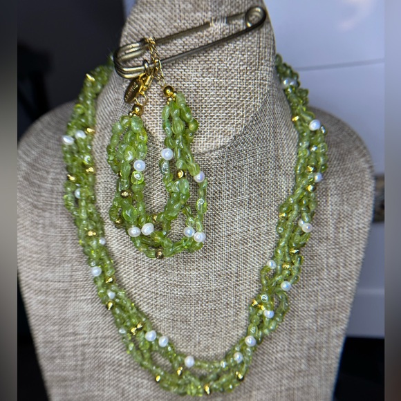 Stauer vintage preowned stone necklace with bracelet - Picture 3 of 15